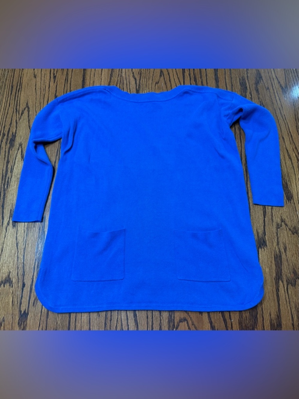 Lilly Pulitzer Girls XL 12/14 Iris Blue Mini Cobo Sweater Boat Neck Pockets